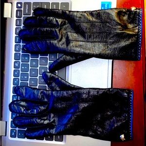 Coach black leather gloves